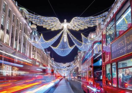 Paseo nocturno de las luces de Navidad en Londres