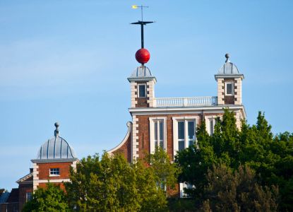 Detalle de la Flamsteed House, residencia histórica de los Astrónomos Reales en el Real Observatorio de Greenwich